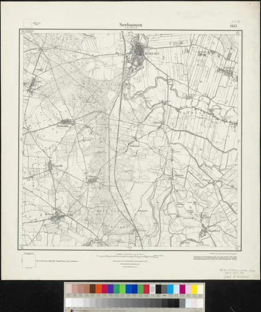 Messtischblatt 1613 : Seehausen in der Altmark, 1932 Seehausen
