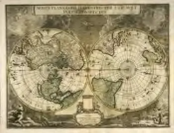 Novus planiglobii terrestris per utrumque polum conspectus